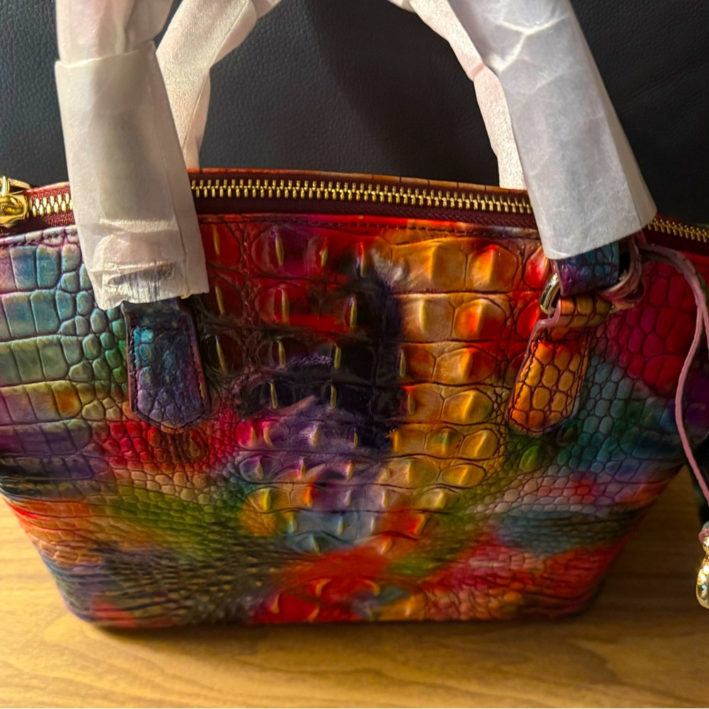 Gorgeous Brahmin Duxbury Satchel with strap and feet on the bottom